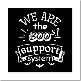 Lung cancer awareness white ribbon we are the Boo-st support system Posters and Art